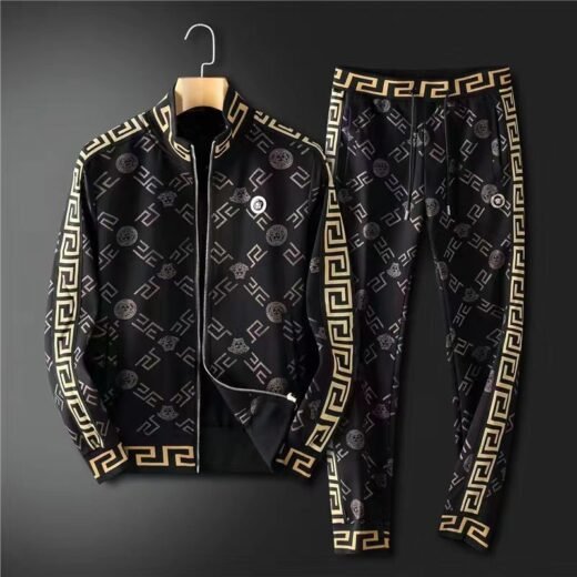 Versace Ensemble de survêtement pour homme de haute qualité avec logo intégral
