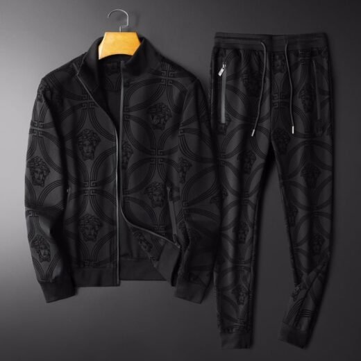 Versace Survêtement noir à imprimé Medusa pour homme