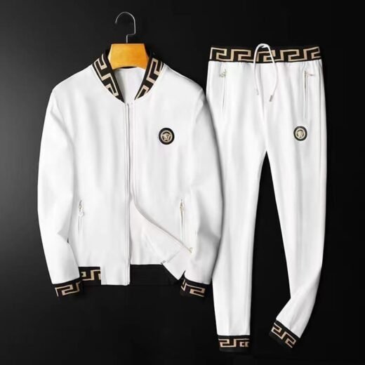 Versace Ensemble de survêtement deux pièces pour homme, veste à manches longues et pantalon