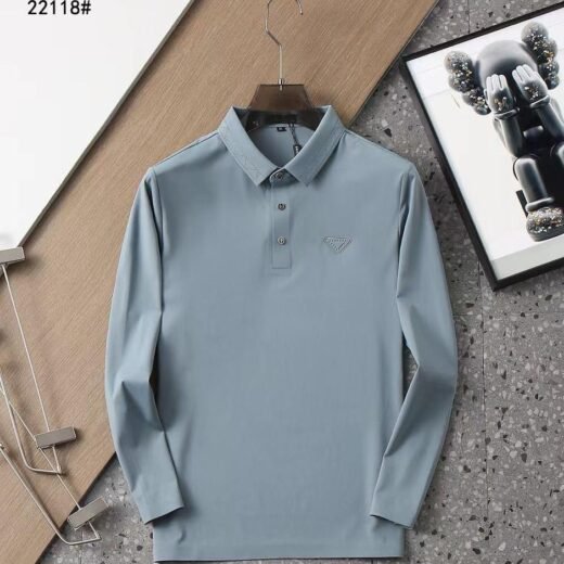 Prada T-shirt uni à col polo et mini détails