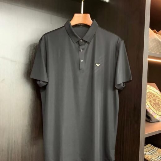 Emporio Armani Polo à logo imprimé en coton et soie