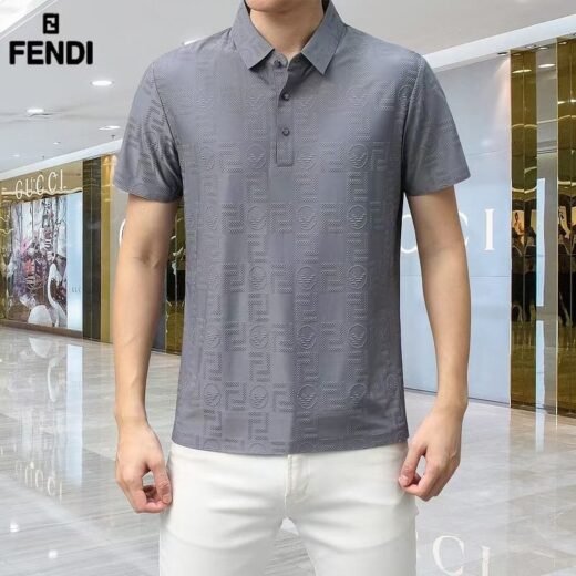 Fendi Polo à carreaux et manches courtes pour homme