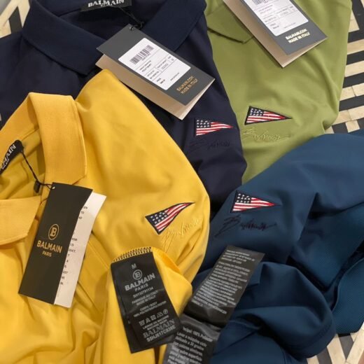 Balmain Polo à manches courtes et logo brodé coupe classique pour homme