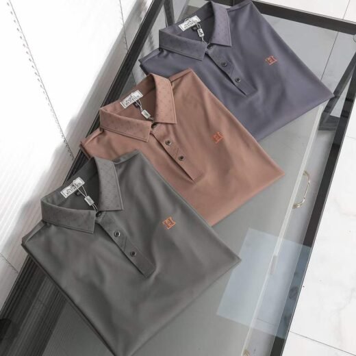 Hermès Polo de luxe à manches longues en coton avec logo H
