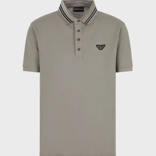 Emporio Armani T-shirt polo en coton à logo brodé