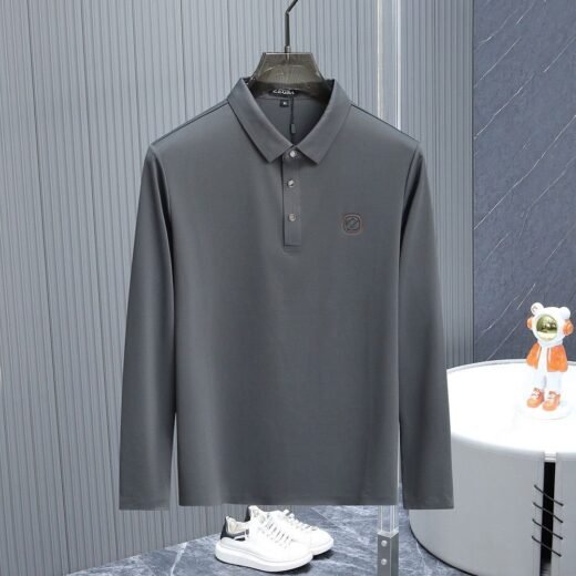Zegna Polo slim à manches longues avec patch logo
