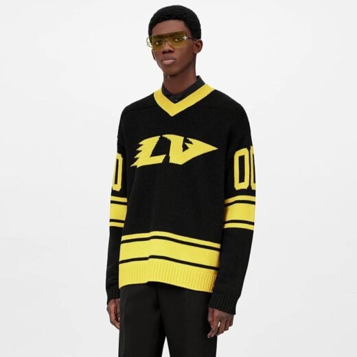 Louis Vuitton Pull de football LV en intarsia