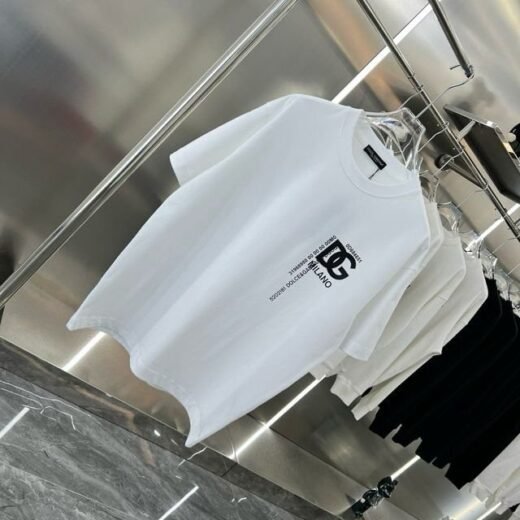 Dolce & Gabbana T-SHIRT EN COTON AVEC LOGO DG BRODÉ ET IMPRIMÉ