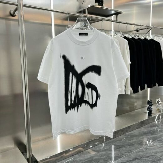 Dolce & Gabbana T-shirt blanc à logo géant et graffiti