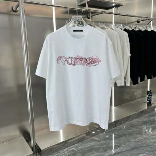 Louis Vuitton T-shirt blanc à imprimé dragon vintage