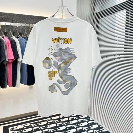 Louis Vuitton T-shirt blanc à manches courtes en coton