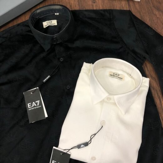 Emporio Armani Chemises en tissu floqué Valvet auto-gaufré haut de gamme