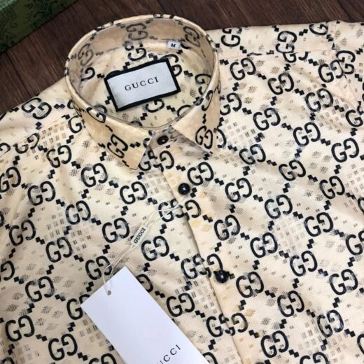 Gucci Chemise à manches longues avec logo GG et monogramme