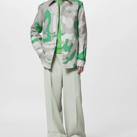 Louis Vuitton Surchemise en fil de coton imprimé / VERT