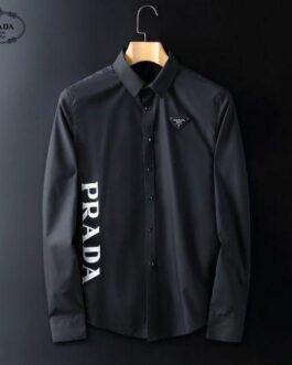 Chemises à manches longues avec imprimé monogramme pour hommes