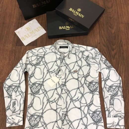 Balmain Chemise à motif abstrait et col impérial classique