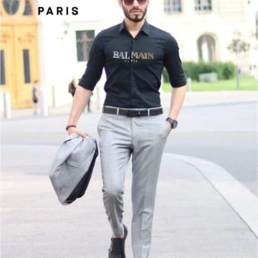 Balmain Chemise à imprimé logo Golden Blamain pour homme