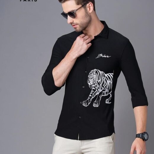 Balmain Chemise à imprimé tigre et logo signature