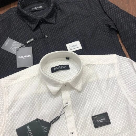 Balmain BALMAIN Chemises en coton à logo pour homme