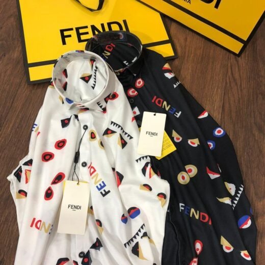 Fendi Chemise en coton à imprimé graphique