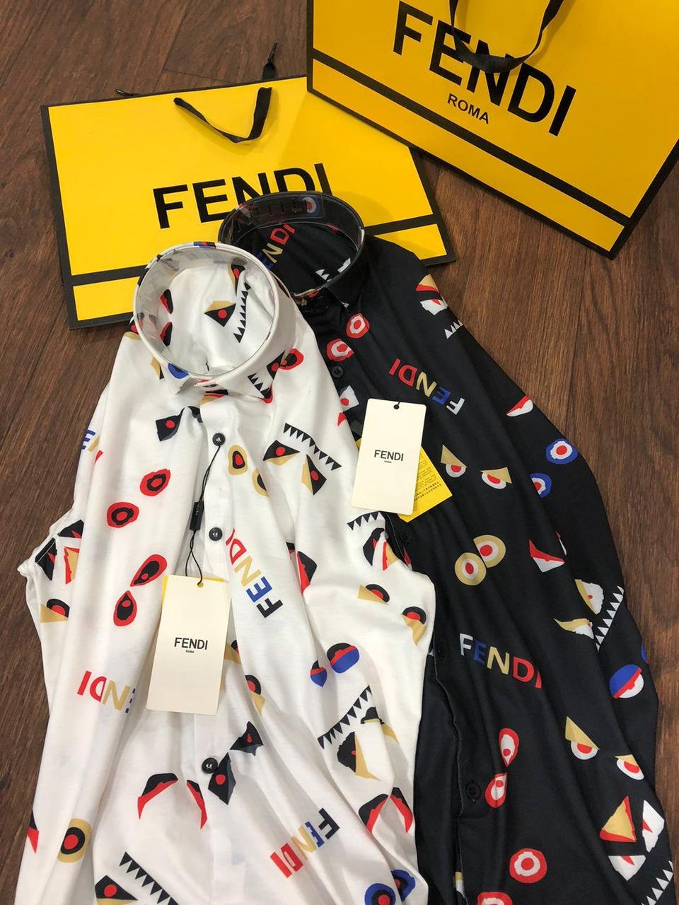 FENDI || Chemise en coton à imprimé graphique