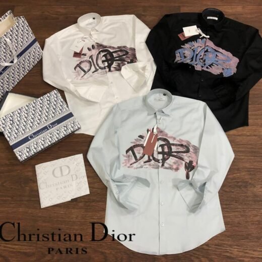 Dior Chemises de luxe à manches longues et imprimé graffiti style urbain