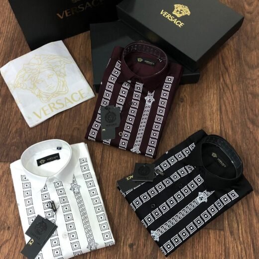 Versace Chemise de créateur à imprimé logo tendance pour homme