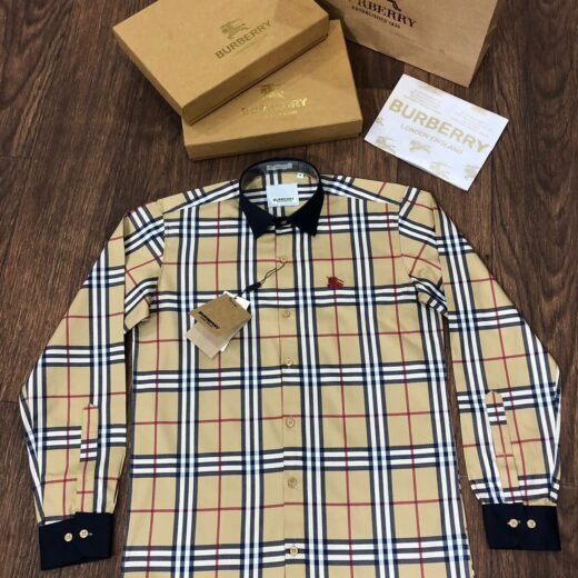 Burberry Chemise à manches longues à carreaux doubles