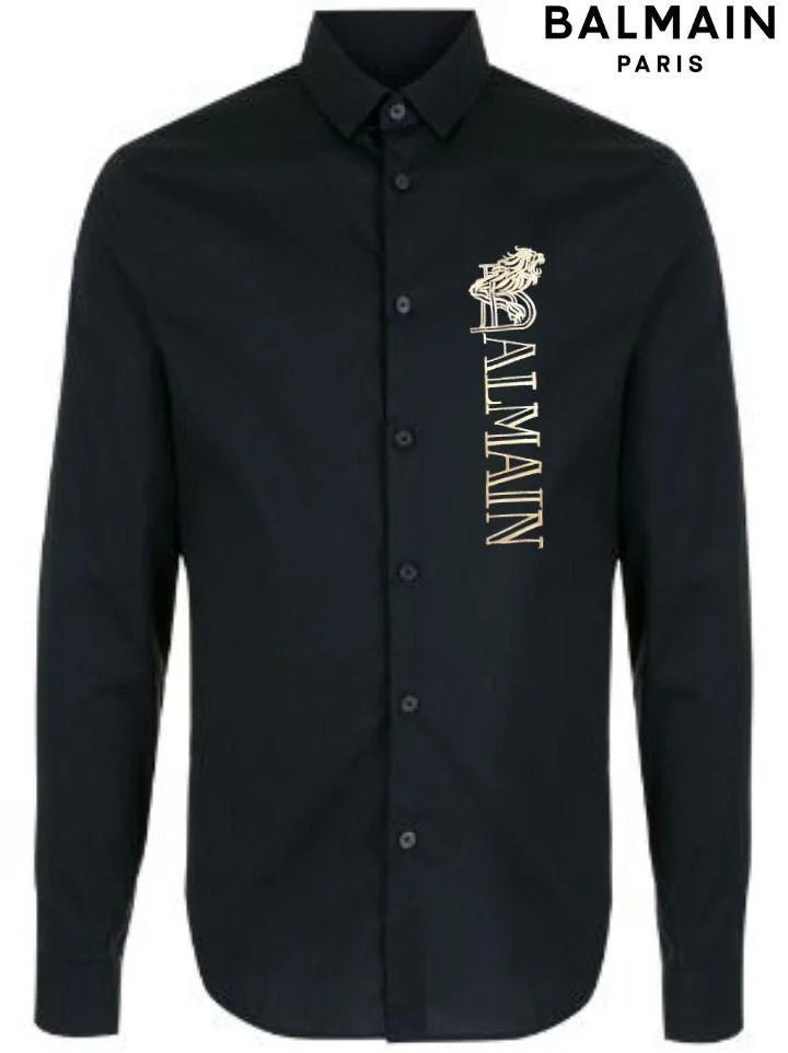 BALMAIN || Chemises à logo dragon en relief pour homme