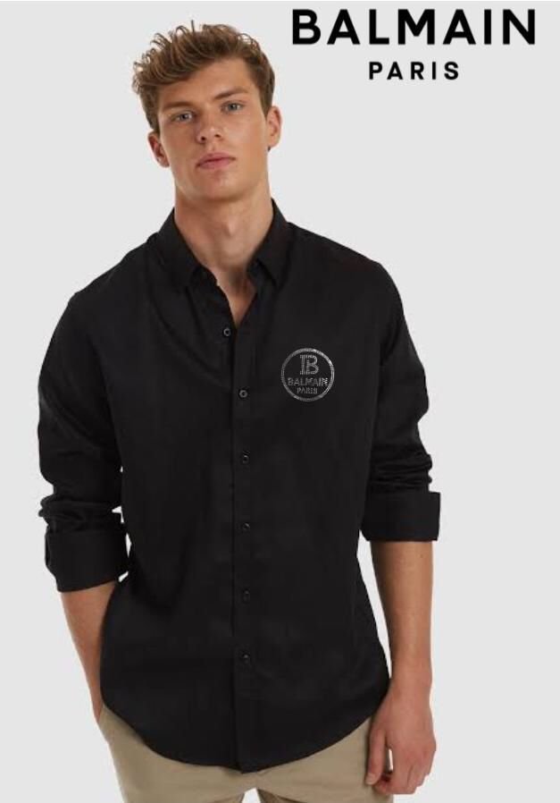 BALMAIN || Chemise de luxe avec logo Swarovski B