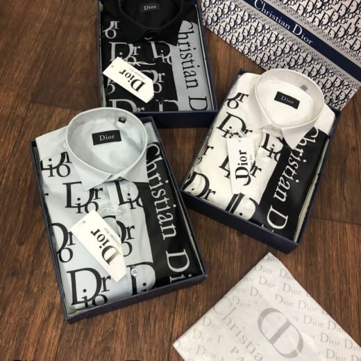 Dior Chemise noire à manches longues et imprimé monogramme Dior