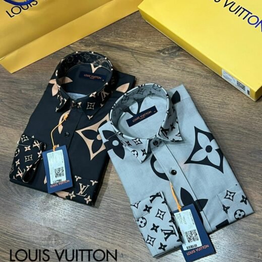 Louis Vuitton Chemise homme à imprimé logo LV intégral