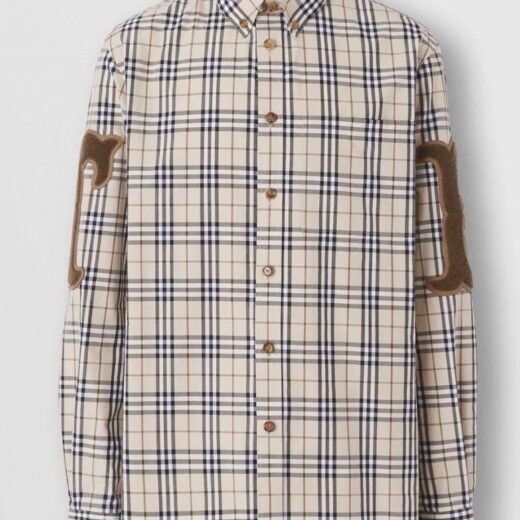 Burberry Chemise à carreaux patchwork Tisford Archive Beige