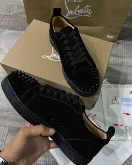 CHRISTIAN LOUBOUTIN || Baskets Lou Spikes Orlato en cuir et maille cloutée