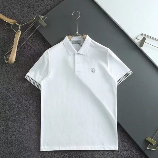 Dior Polo en piqué de coton coupe classique avec logo embossé