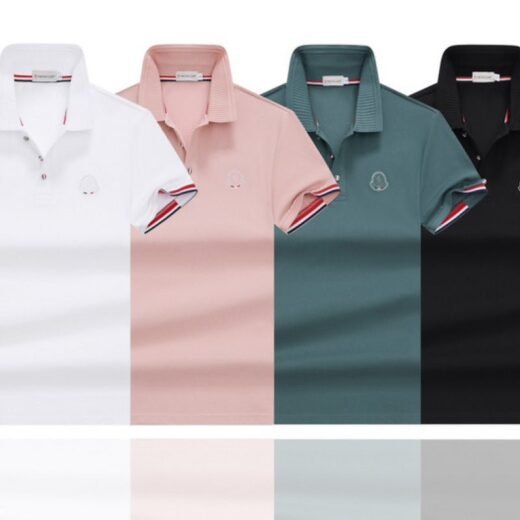 Moncler Polo à bordures rayées et logo Moncler