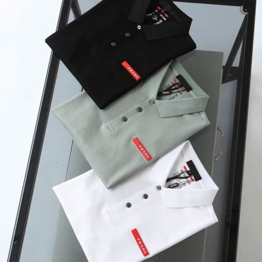 Prada Polo en coton extensible avec logo brodé
