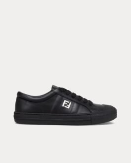 Baskets basses Fendi Domino en cuir noir