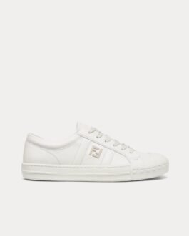 Baskets basses Fendi Domino en cuir blanc
