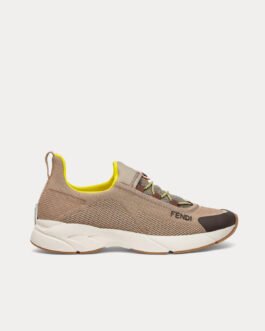 Baskets basses Fendi Faster Mesh beiges