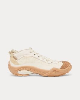 Baskets mi-hautes blanches en tissu Fendi Lab