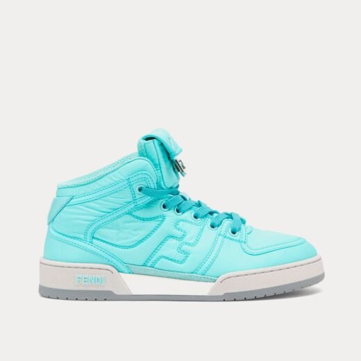Fendi Baskets montantes Match en nylon turquoise – 35