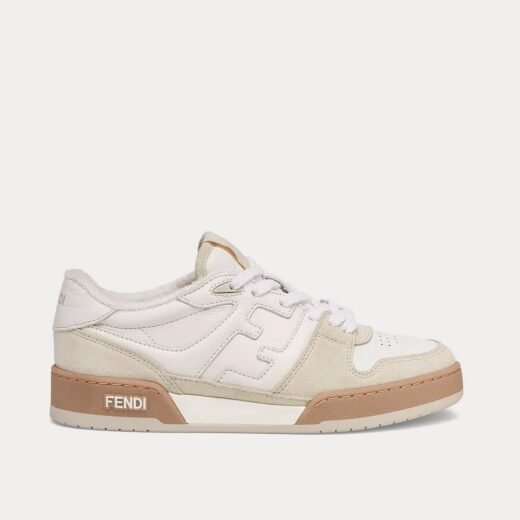 Fendi Baskets basses Match en daim blanc – 35