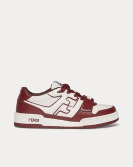 Baskets basses Fendi Match en cuir bordeaux