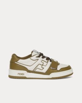 Baskets basses Fendi Match en cuir vert