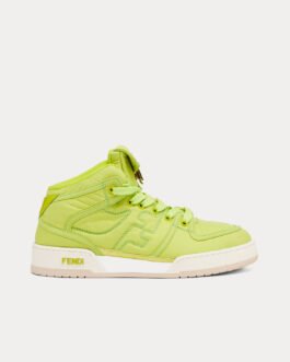 Baskets montantes Fendi Match en nylon vert