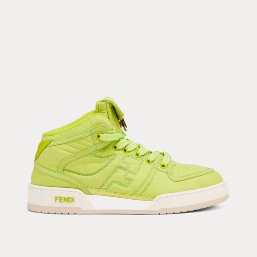 Fendi Baskets montantes Match en nylon vert – 35