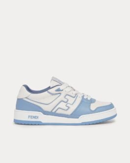 Baskets basses Fendi Match en cuir bleu clair
