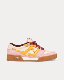 Baskets basses Fendi Match en daim rose