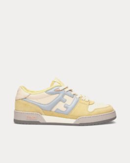 Baskets basses Fendi Match en daim jaune